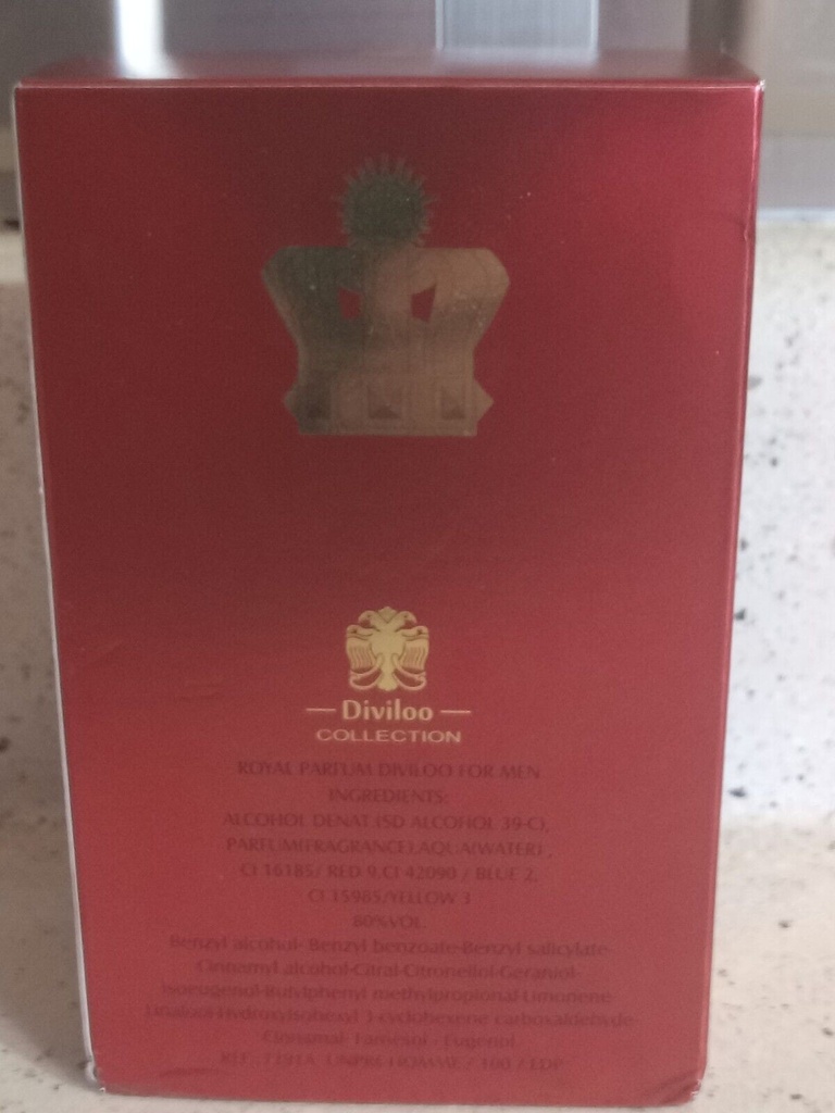 Mens Diviloo Collection Royal Eau De Parfum 3.4 Fl Oz Great Scent New in Box
