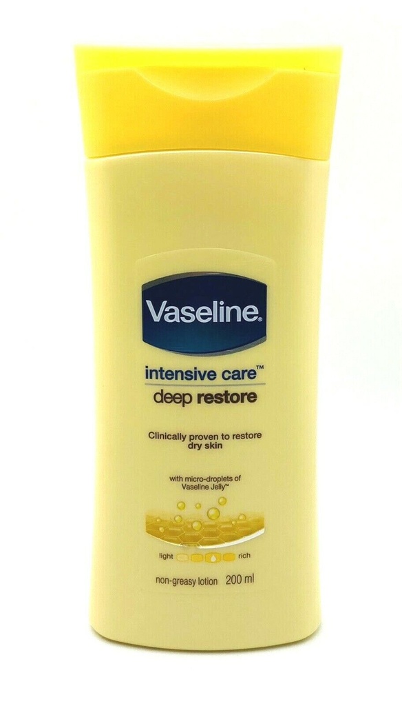 Pack of 3 Vaseline Intensive Care Deeply Restores Dry Skin 200 Ml