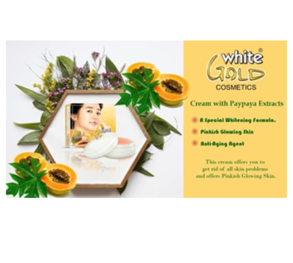 20 Boxes White Gold Whitening Cream with Papaya Extract Authentic from Pakistan