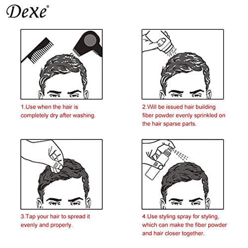 Hair Building Fibers Color Powder Instantly Thicken Thinning Hair for Men and Women (Medium Brown)