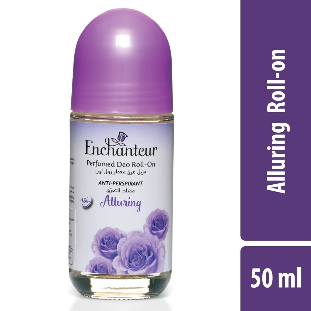 Enchanteur Alluring Roll-on Deodorant with Roses Vanilla Extracts for Women 50ml