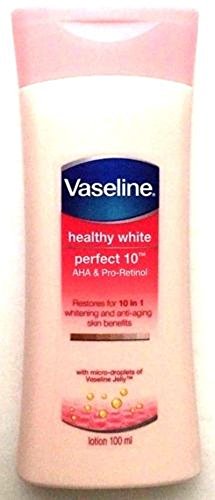 Vaseline Healthy White Perfect 10 - Pack 3 - AHA and Pro-Retinol Whitening and Anti-Ageing Skin Benefits with Micro Droplets of Vaseline Jelly 100 Ml 