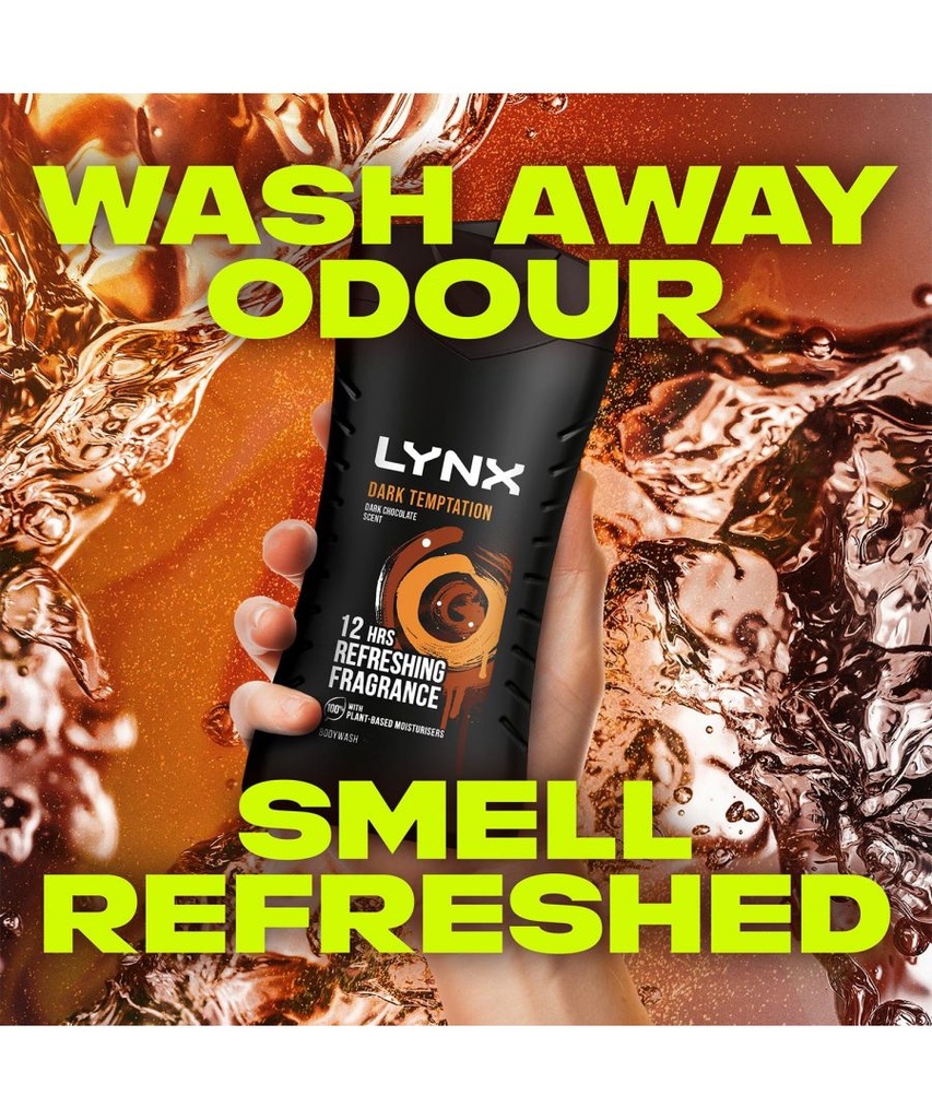 Lynx Dark Temptation Fragrance Shower Gel 'body Wash', 3X225Ml in Brown
