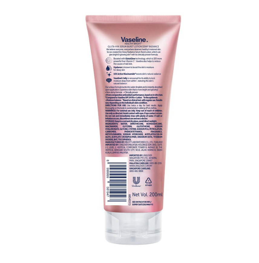 Vaseline Gluta-hya Serum Burst Lotion Dewy Radiance 170ml