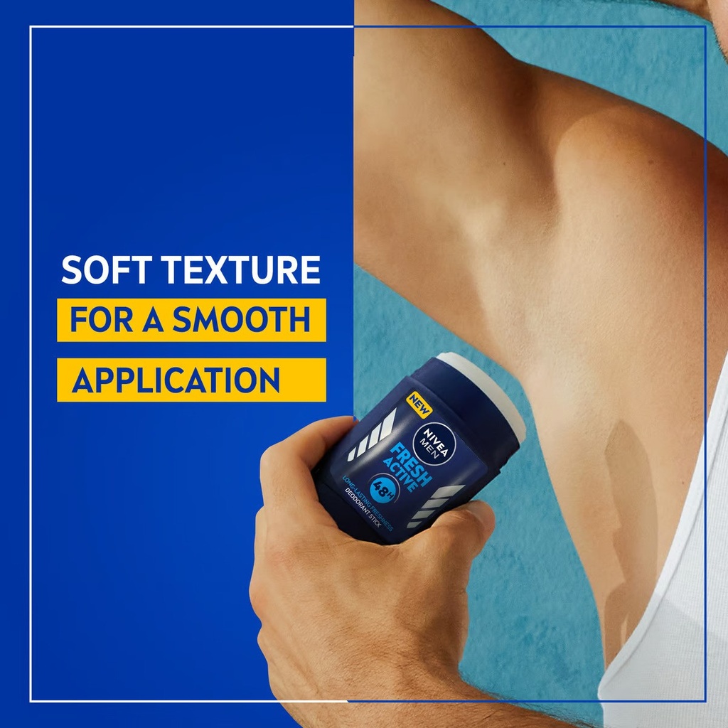 New Nivea Men Antiperspirant Stick Fresh Active 50 Ml Free Shipping Worldwide