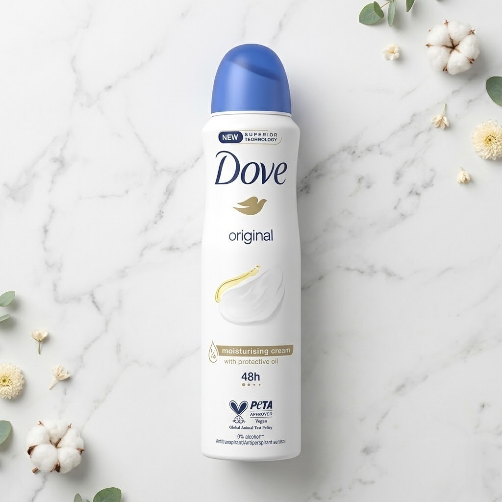 Dove Original Antiperspirant Deodorant Aerosol Spray (48h Protection) – 150ml