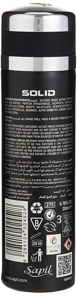 I0137148 6.76 Oz Solid Black Perfumed Deodorant