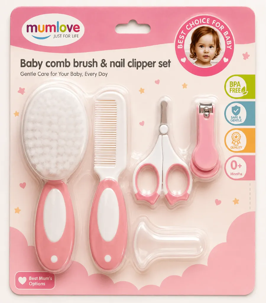 Baby Comb Brush&Nail Clipper Set