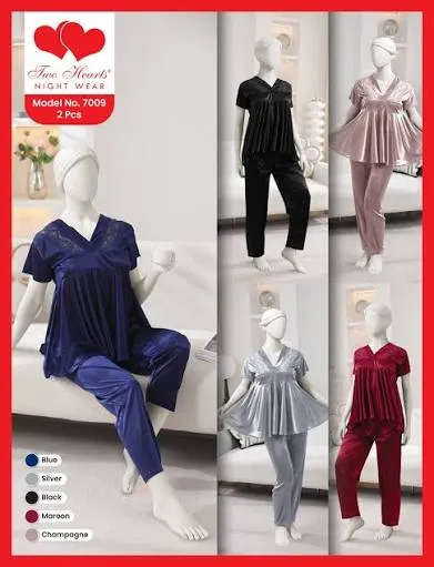 Two Hearts Night Waer Silky Dress
