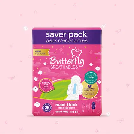 Butterfly Breathables Maxi Thick 26pads Extra Long